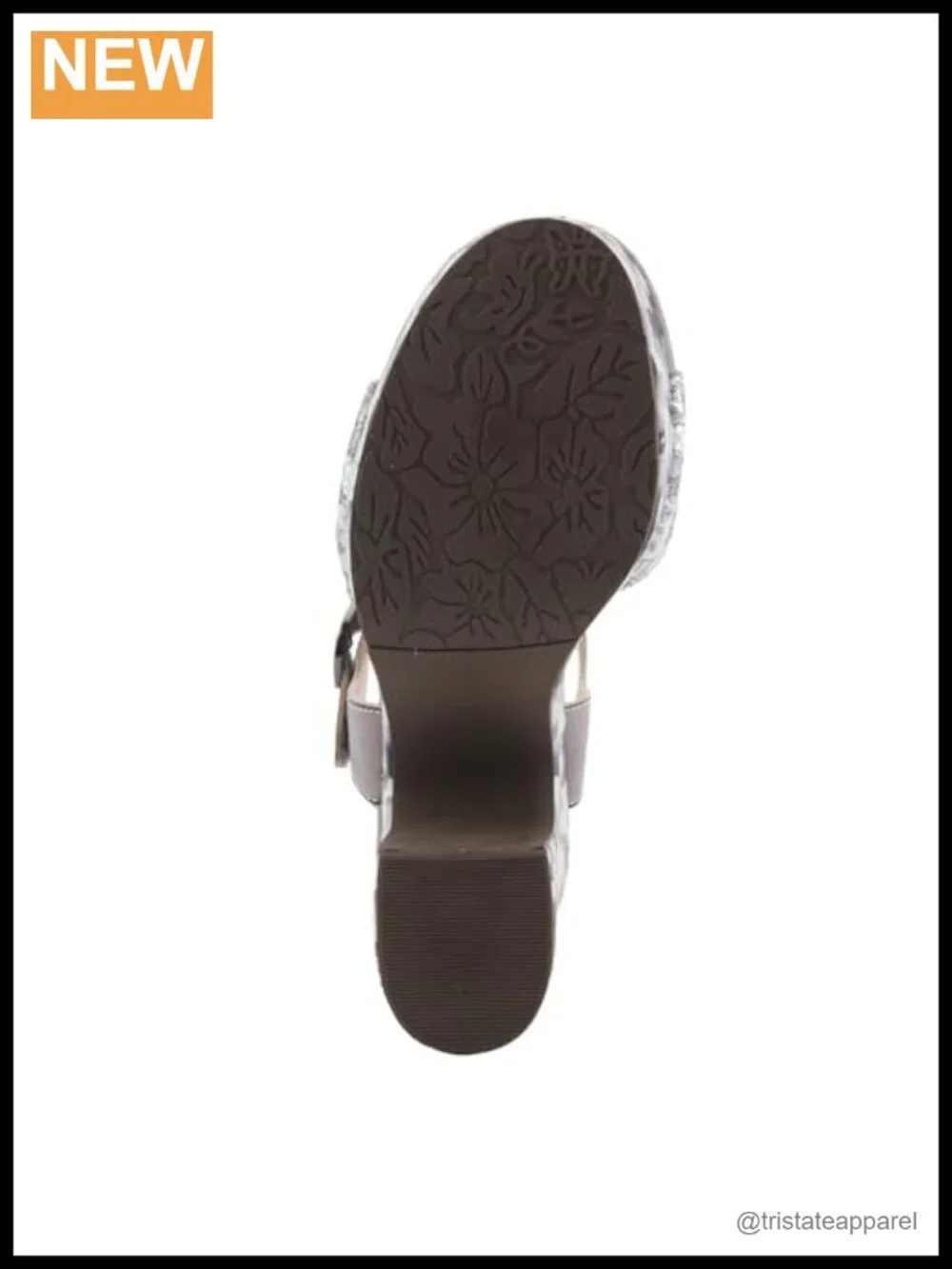 Hand Painted Leather Platform Sandal with Floral Accents and Cushioned Insole